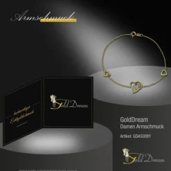 GoldDream Armband Herzen Zirkonia weiß 333 Gold 18,5cm 8 Karat GDA5008Y