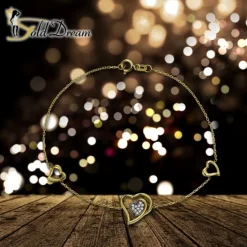 GoldDream Armband Herzen Zirkonia weiß 333 Gold 18,5cm 8 Karat GDA5008Y