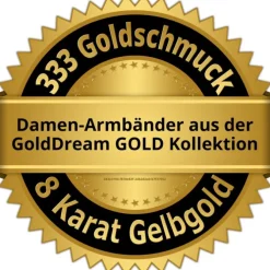 GoldDream Armband Herzen Zirkonia weiß 333 Gold 18,5cm 8 Karat GDA5008Y