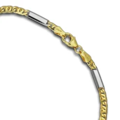 GoldDream Armband Tigerauge bicolor 333 Gold 19cm 8 Karat GDA0289T