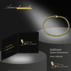 GoldDream Armband Tigerauge hohl 333 Gold 19cm 8 Karat GDA0339Y