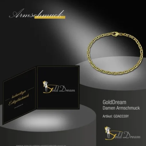 GoldDream Armband Tigerauge hohl 333 Gold 19cm 8 Karat GDA0339Y