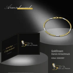 GoldDream Armband Tigerauge bicolor 333 Gold 19cm 8 Karat GDA0289T