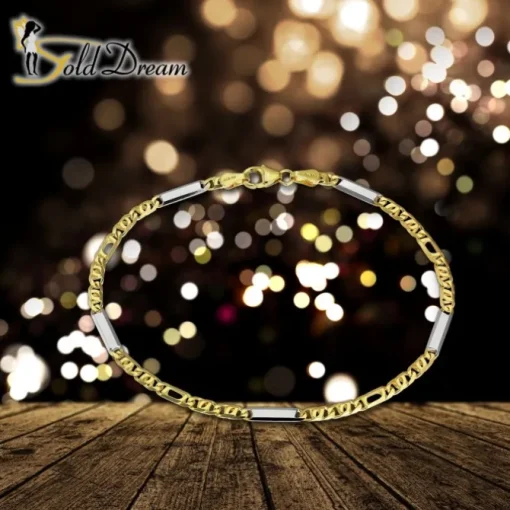 GoldDream Armband Tigerauge bicolor 333 Gold 19cm 8 Karat GDA0289T