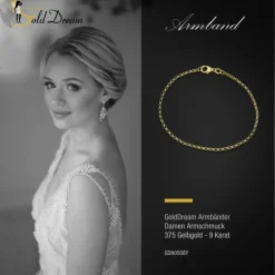 GoldDream Armband Zopf 375 Gelbgold Damen 18cm GDA0508Y