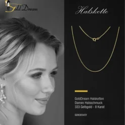 GoldDream Collier Kette Panzer 333 Gold Damen 45cm 8 Karat GDK00545Y