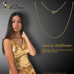 GoldDream Collier Kette Panzer 333 Gold Damen 45cm 8 Karat GDK00545Y