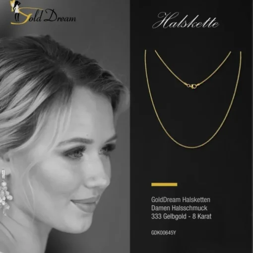 GoldDream Collier Kette Zopf 333 Gold Damen 45cm 8 Karat GDK00645Y