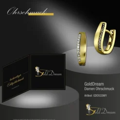 GoldDream Creole Beauty Zirkonia weiß Ohrring 333 Gold Echtschmuck GDO533WY
