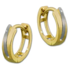 GoldDream Creole Bicolor 333 Gold Ohrring Echtschmuck GDO5111T