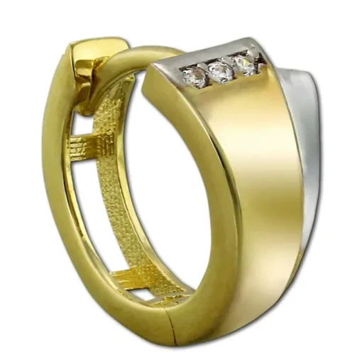 GoldDream Creole Bicolor Zirkonia Ohrring 333 Gold Echtschmuck GDO5101T