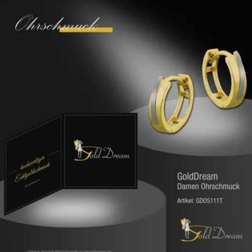 GoldDream Creole Bicolor 333 Gold Ohrring Echtschmuck GDO5111T