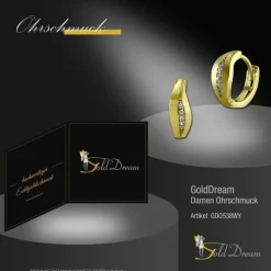 GoldDream Creole Blatt Zirkonia weiß Ohrring 333 Gelbgold Echtschmuck GDO538WY