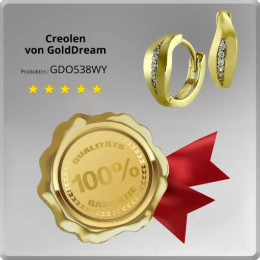 GoldDream Creole Blatt Zirkonia weiß Ohrring 333 Gelbgold Echtschmuck GDO538WY
