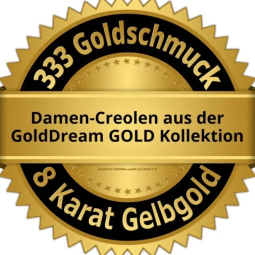 GoldDream Creole Blatt Zirkonia weiß Ohrring 333 Gelbgold Echtschmuck GDO538WY