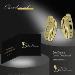 GoldDream Creole Classic oval Zirkonia Ohrring 333 Gold Echtschmuck GDO5627Y