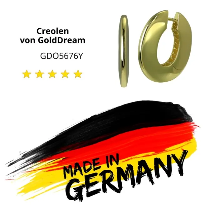 GoldDream Creole Classic 22mm Ohrring 333er Gelbgold Echtschmuck GDO5676Y