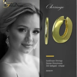 GoldDream Creole Classic 22mm Ohrring 333er Gelbgold Echtschmuck GDO5676Y