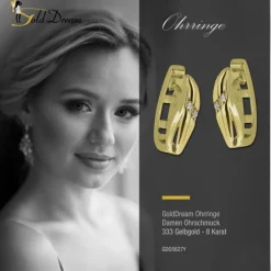 GoldDream Creole Classic oval Zirkonia Ohrring 333 Gold Echtschmuck GDO5627Y