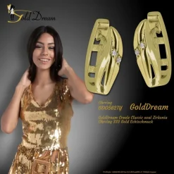 GoldDream Creole Classic oval Zirkonia Ohrring 333 Gold Echtschmuck GDO5627Y