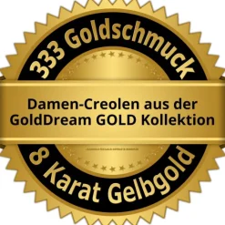 GoldDream Creole Classic oval Zirkonia Ohrring 333 Gold Echtschmuck GDO5627Y