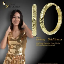 GoldDream Creole Cut 21mm Ohrring 333er Gelbgold Echtschmuck GDO5702Y