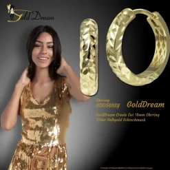 GoldDream Creole Cut 18mm Ohrring 333er Gelbgold Echtschmuck GDO5692Y