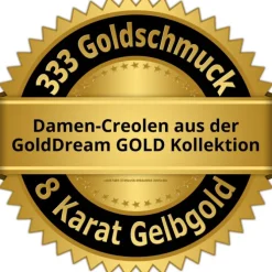 GoldDream Creole Cut 21mm Ohrring 333er Gelbgold Echtschmuck GDO5702Y
