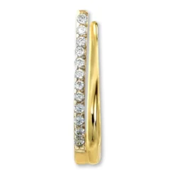 GoldDream Creole Double Line Zirkonia Ohrring 333 Gold Echtschmuck GDO5661Y