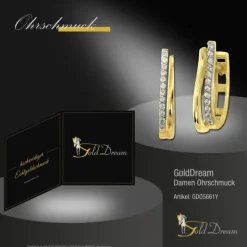 GoldDream Creole Double Line Zirkonia Ohrring 333 Gold Echtschmuck GDO5661Y