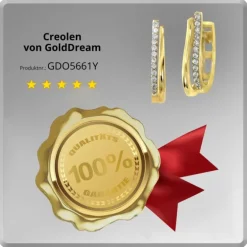 GoldDream Creole Double Line Zirkonia Ohrring 333 Gold Echtschmuck GDO5661Y
