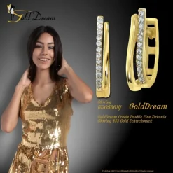 GoldDream Creole Double Line Zirkonia Ohrring 333 Gold Echtschmuck GDO5661Y