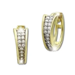 GoldDream Creole Elegance Zirkonia weiß Ohrring 333 Gold Echtschmuck GDO529WY