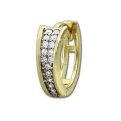 GoldDream Creole Elegance Zirkonia weiß Ohrring 333 Gold Echtschmuck GDO529WY