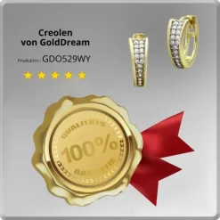 GoldDream Creole Elegance Zirkonia weiß Ohrring 333 Gold Echtschmuck GDO529WY