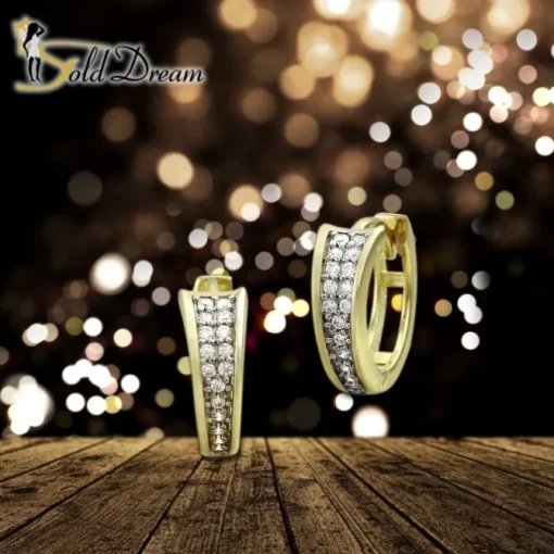 GoldDream Creole Elegance Zirkonia weiß Ohrring 333 Gold Echtschmuck GDO529WY
