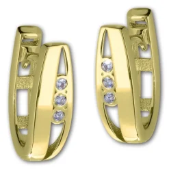 GoldDream Creole 3er Zirkonia Ohrring 333er Gelbgold GDO5621Y