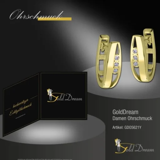 GoldDream Creole 3er Zirkonia Ohrring 333er Gelbgold GDO5621Y