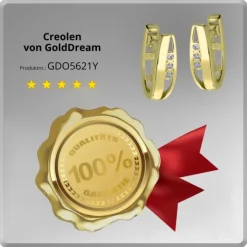 GoldDream Creole 3er Zirkonia Ohrring 333er Gelbgold GDO5621Y