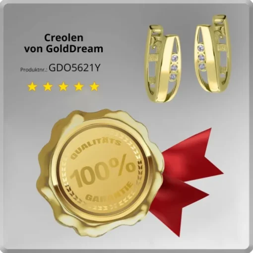 GoldDream Creole 3er Zirkonia Ohrring 333er Gelbgold GDO5621Y