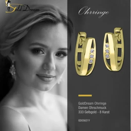 GoldDream Creole 3er Zirkonia Ohrring 333er Gelbgold GDO5621Y