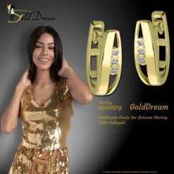GoldDream Creole 3er Zirkonia Ohrring 333er Gelbgold GDO5621Y