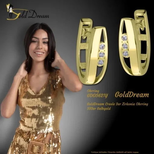 GoldDream Creole 3er Zirkonia Ohrring 333er Gelbgold GDO5621Y