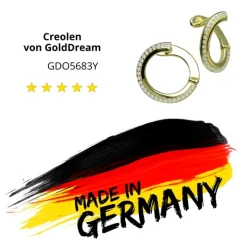 GoldDream Creole Fashion 16mm Zirkonia Ohrring 333 Gelbgold Echtschmuck GDO5683Y