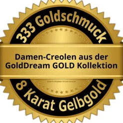 GoldDream Creole Fashion 16mm Zirkonia Ohrring 333 Gelbgold Echtschmuck GDO5683Y