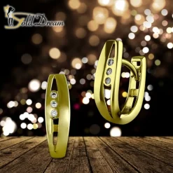 GoldDream Creole geteiltes Rechteck Zirkonia Ohrring 333er Gold GDO537WY