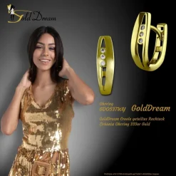 GoldDream Creole geteiltes Rechteck Zirkonia Ohrring 333er Gold GDO537WY