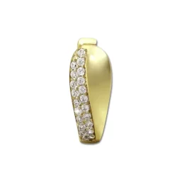 GoldDream Creole Glamour Zirkonia weiß Ohrring 333 Gold Echtschmuck GDO526WY