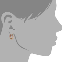 GoldDream Creole Glamour Zirkonia Ohrring 333er Rosegold Echtschmuck GDO5031E