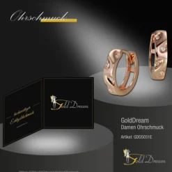 GoldDream Creole Glamour Zirkonia Ohrring 333er Rosegold Echtschmuck GDO5031E